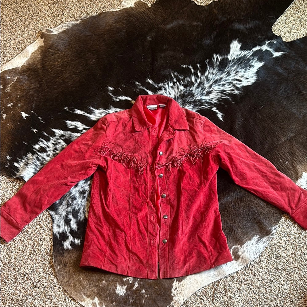 VINTAGE Chico's Red Western Jacket Vibrant red